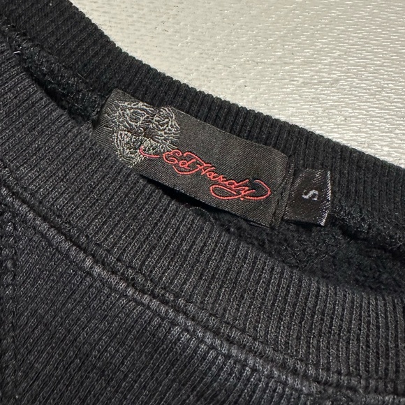 Ed Hardy Maritime Marauders Graphic Sweatshirt Black Grunge Size Small EUC - Picture 10 of 16